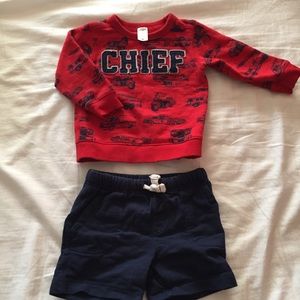 Carter’s Fire Chief Sweatshirt +Shorts 18m